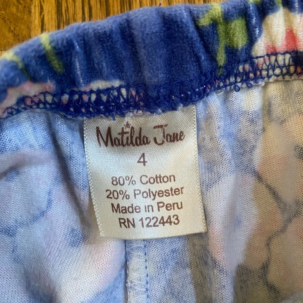Matilda Jane Velvet Blue Floral Pants Vintage - Picture 3 of 3